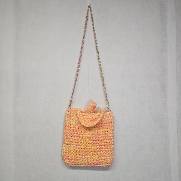 NWT Pitusa Macrame Chain Mini Bag Mixed Pink - Picture 3 of 9